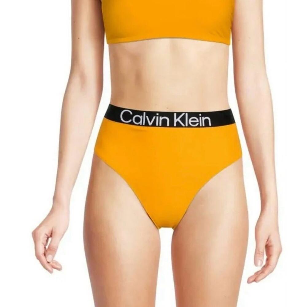 Calvin Klein Yellow High Waisted Bikini Bottoms| Size XL NWT